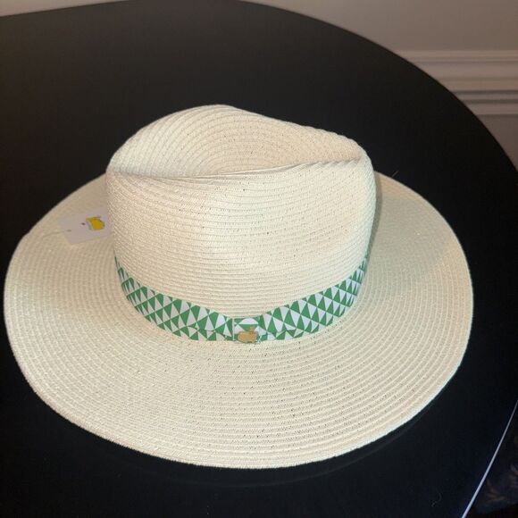 NWT 2026 Masters Ladies Dorfman Milano Pacific Natural Straw Hat Green Band main image 10